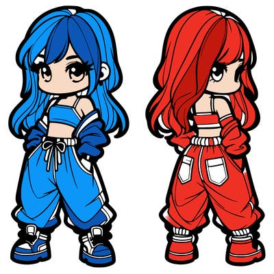 girl in crop top and baggy pants