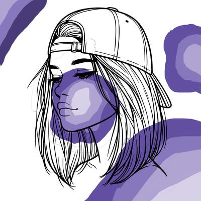 realistic  girl with a backwards hat