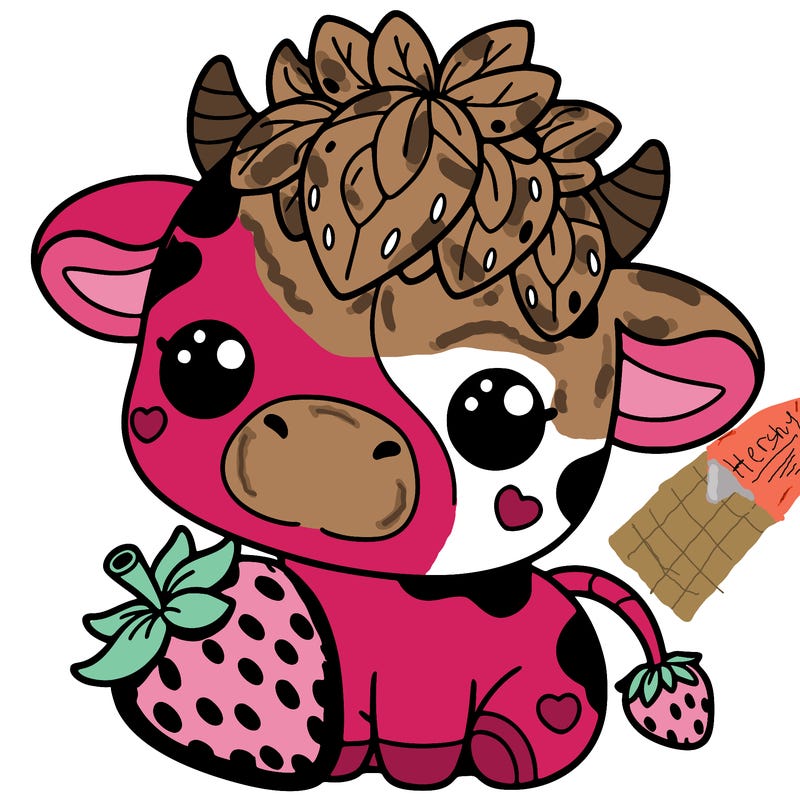 cute strawberry cow
