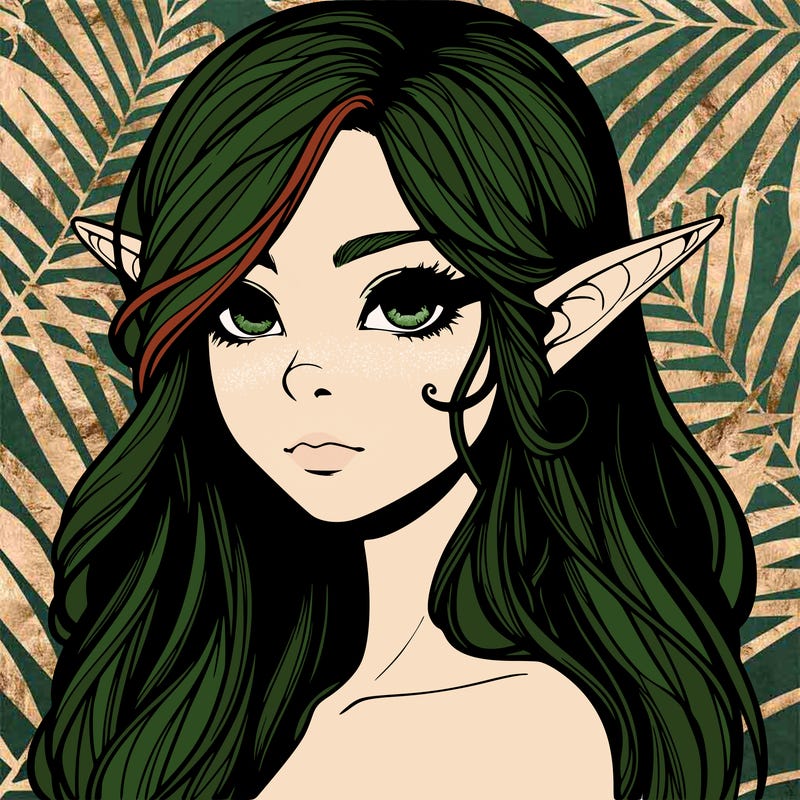 elf girl realistic dark fantasy