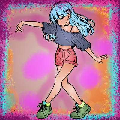 realistic girl danceing