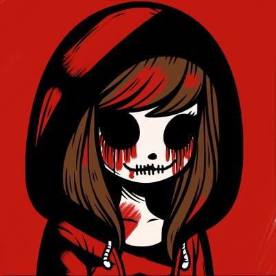 scary girl with hoodie