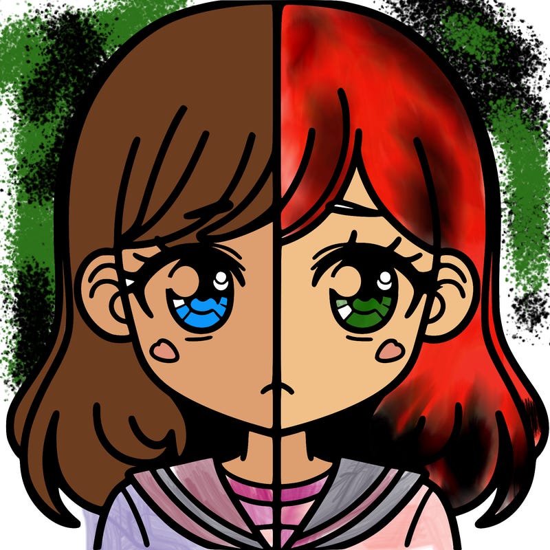 a split of a girl