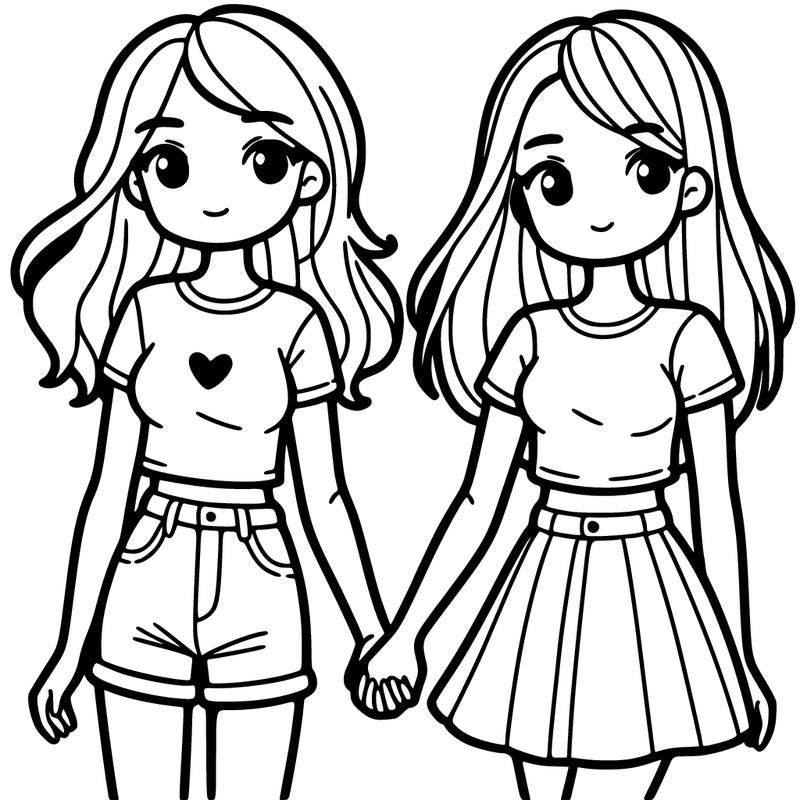 two teenage girls holding hands
