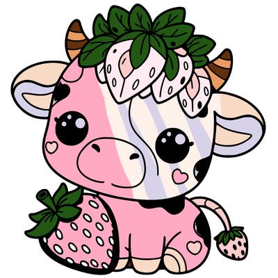 cute strawberry cow