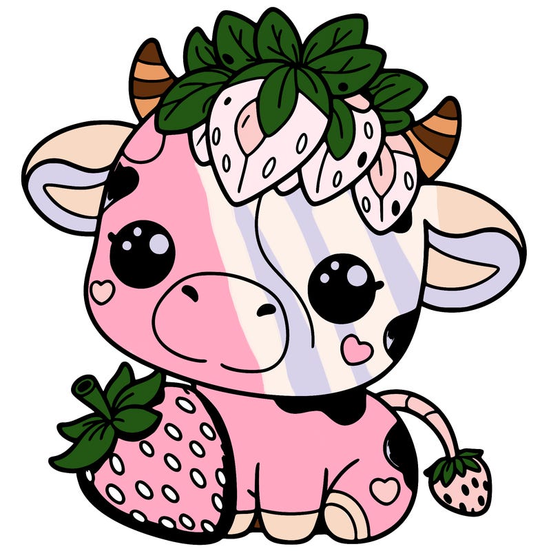 cute strawberry cow