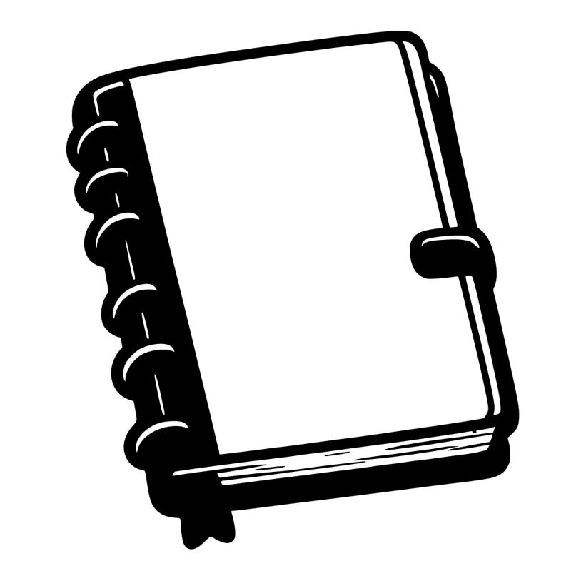 a closed notebook with nothing