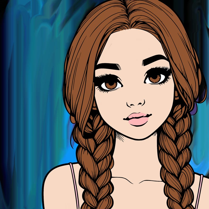 realistic girl with braids