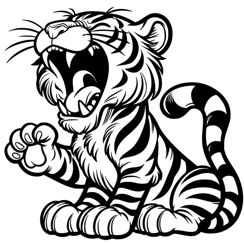 tiger roaring