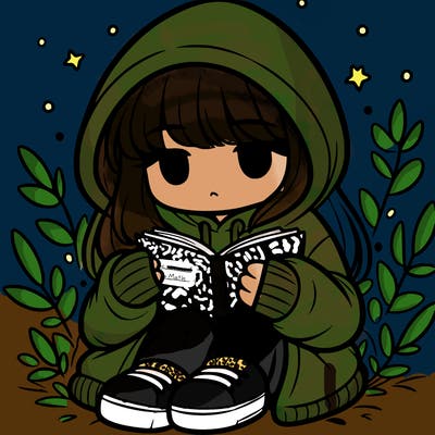 girl in oversized hoodie reading a book