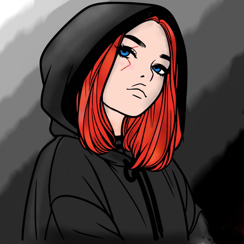 a realistic girl in a hoodie