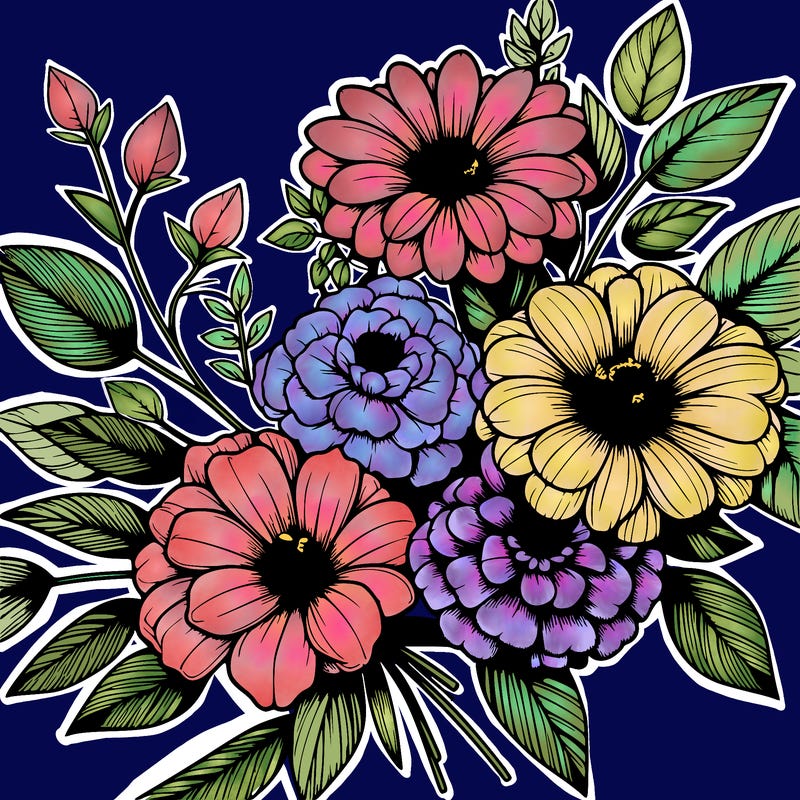 beautiful flowers realistic