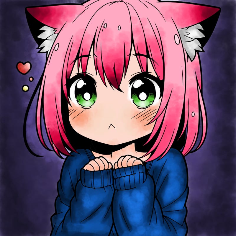 shy anime catgirl