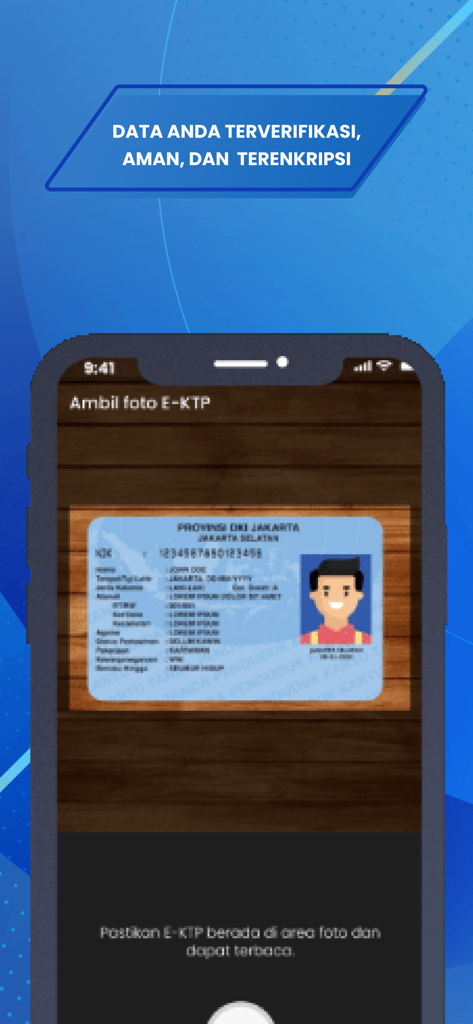 SIGNAL–SAMSAT DIGITAL NASIONAL - SIGNAL-App-Oberfläche zum Scannen eines indonesischen Ausweises zur sicheren Datenüberprüfung