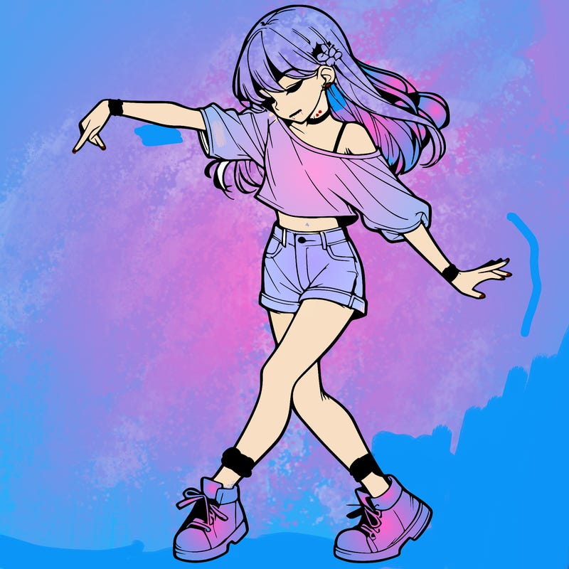 realistic girl danceing