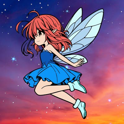 manga fairy flying