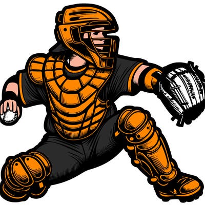 softballl catcher realistic