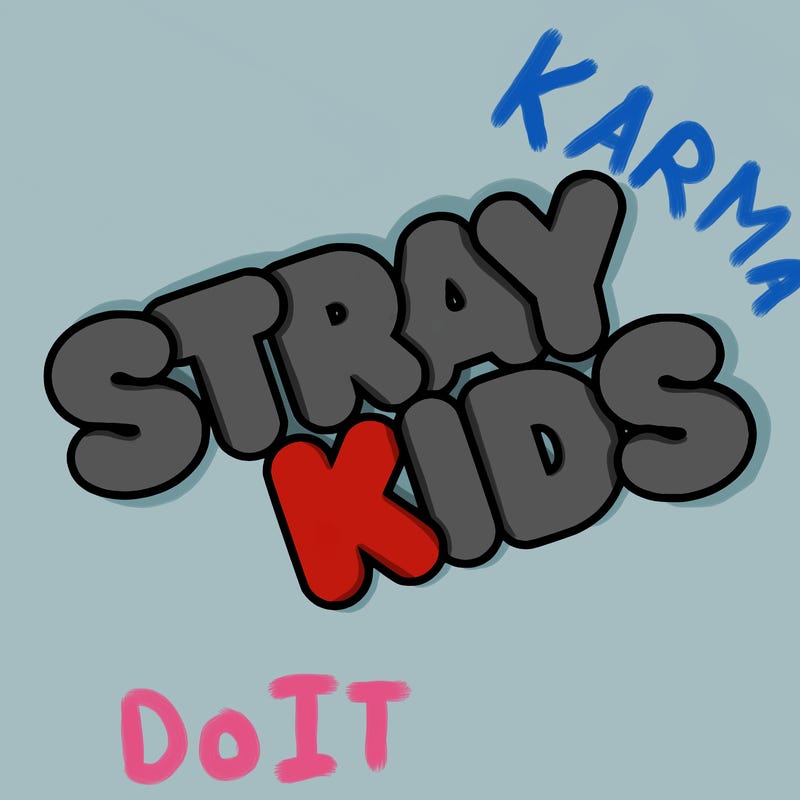bubble letters saying stray kids