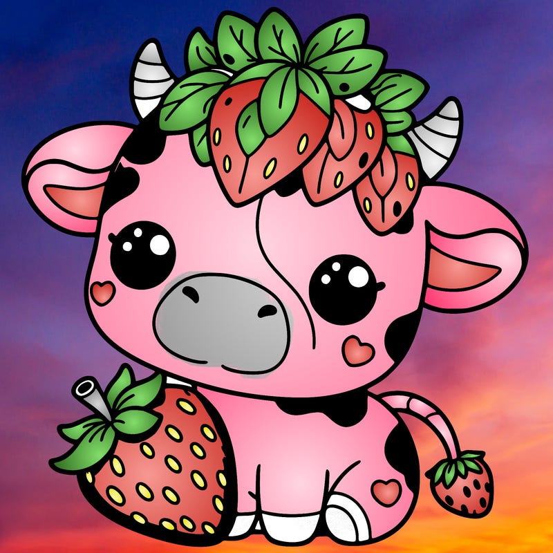 cute strawberry cow
