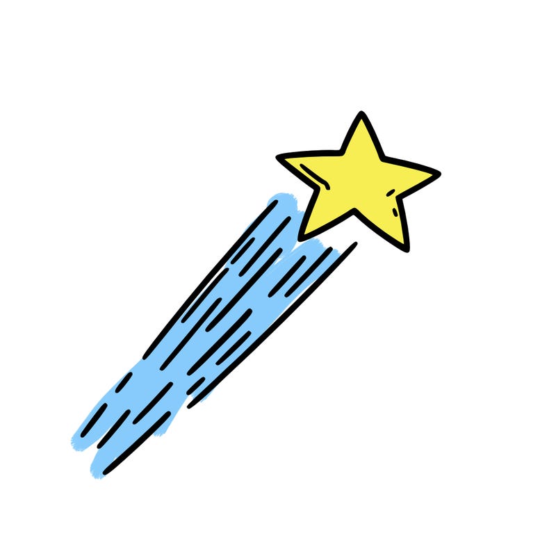 a shooting star in the sky