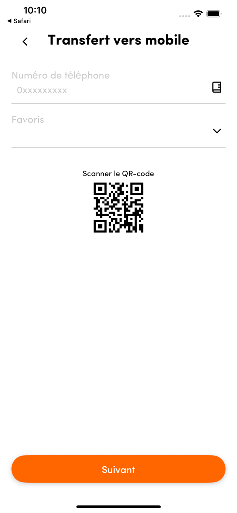 MT Cash app interface for mobile money transfers using a phone number or QR code