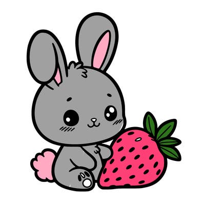 bunny with strawberry