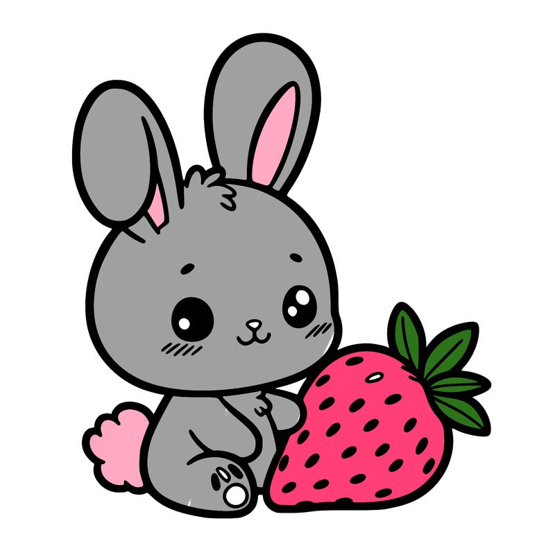 bunny with strawberry