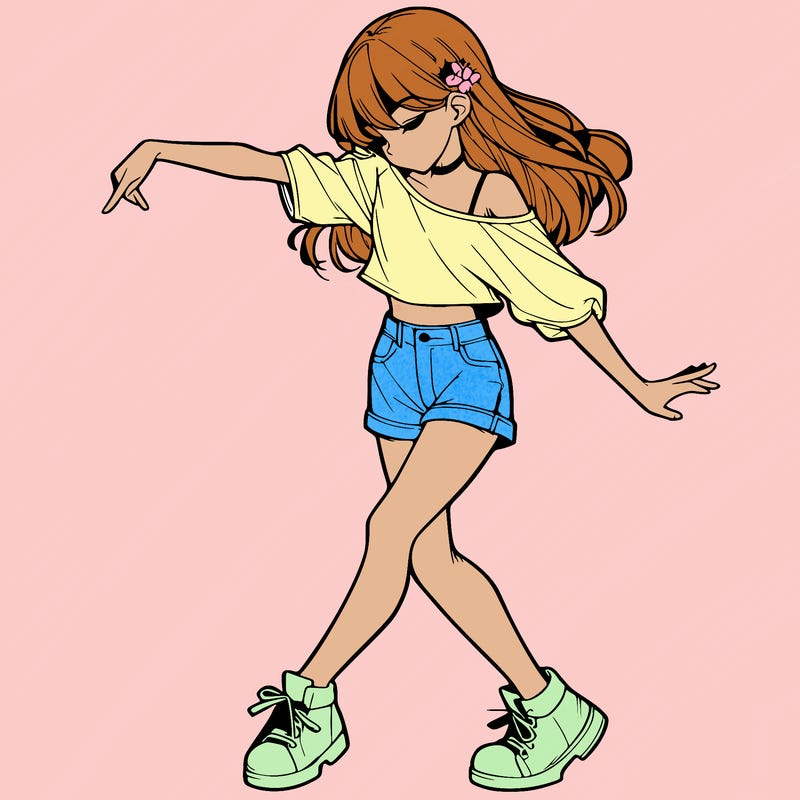 realistic girl danceing