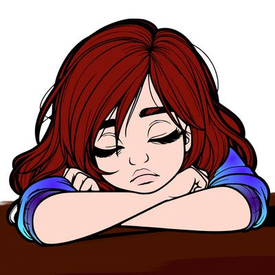 realistic tired girl