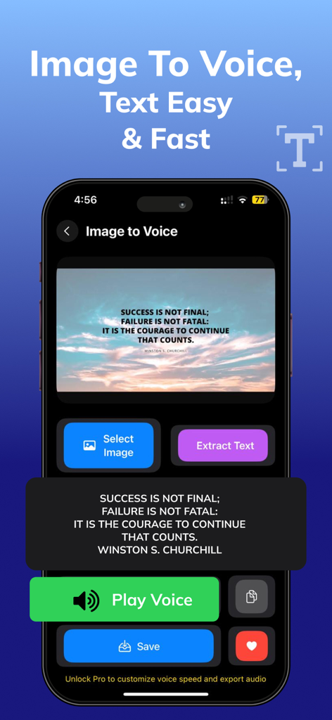 ReadLoud: Scan Image to Text - ReadLoud app interface showing image to voice conversion and text extraction