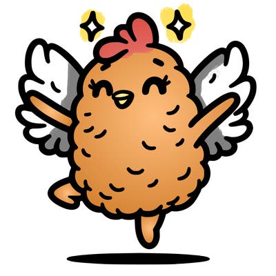 dancing chicken nugget with wings