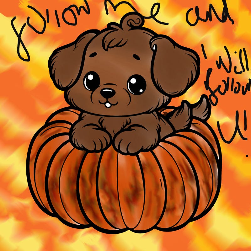cute little puppy in a pumpkin