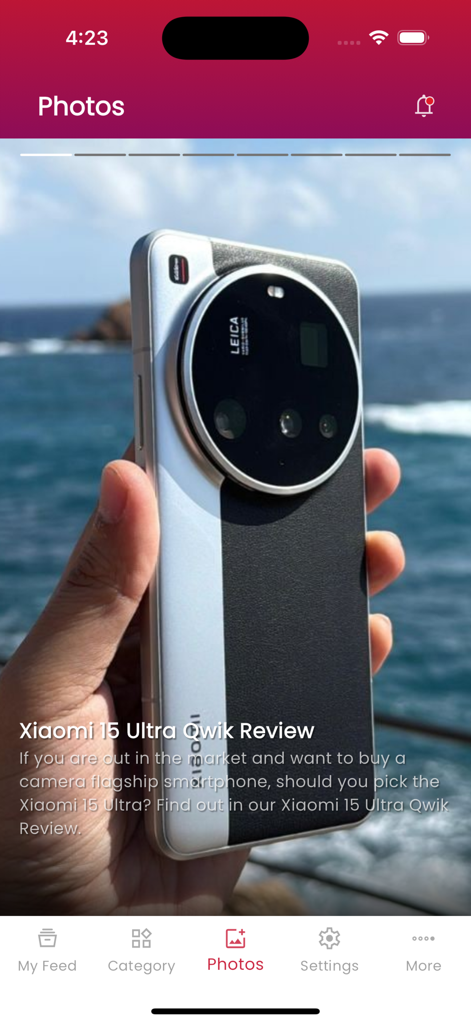 Screenshot of the Gadgets360 Turbo app displaying a quick review of the Xiaomi 15 Ultra smartphone.