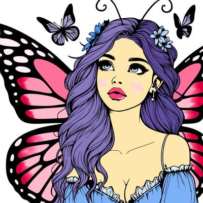 butterfly fairy realistic girl