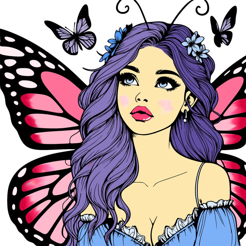 butterfly fairy realistic girl