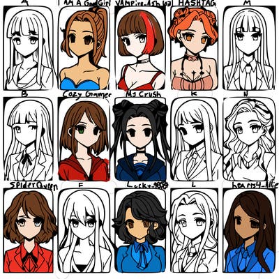 girls that look diffrent anime