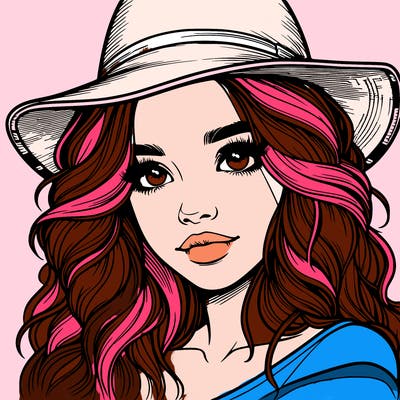 realistic girl with hat