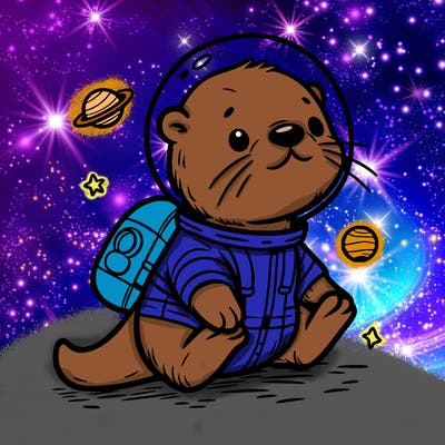 otter in a space suit