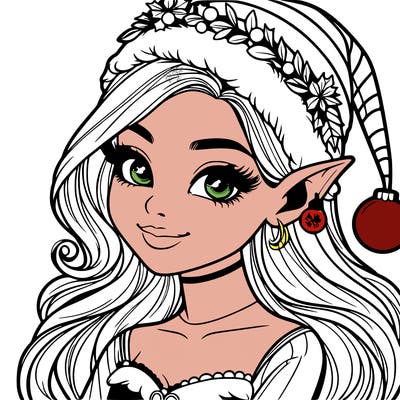 christmas girl elf realistic