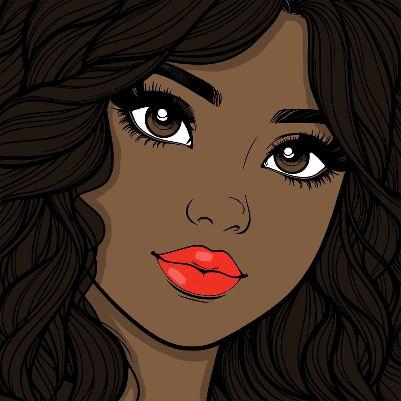 beautiful realistic girl close up to the camera with wavy hair,