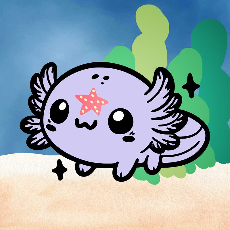 cute easy baby axolotl