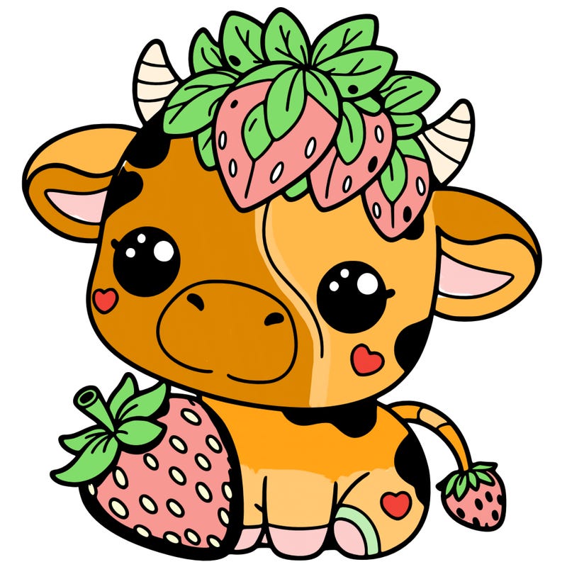 cute strawberry cow