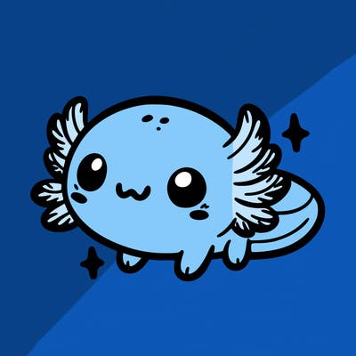 cute easy baby axolotl