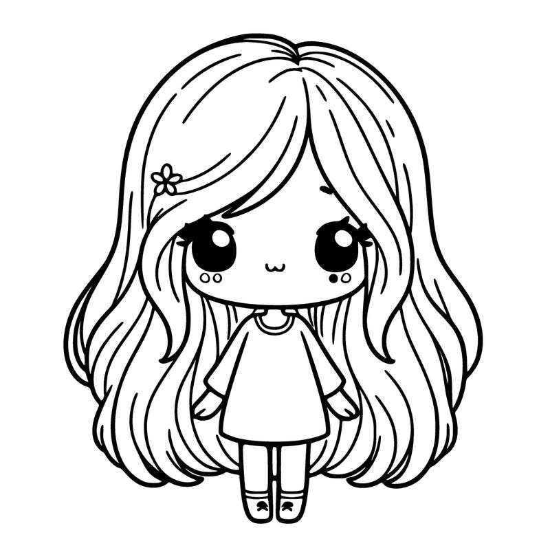 cute girl with long hair