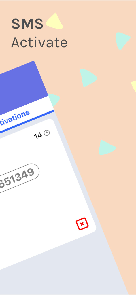 Receive SMS Plus - Interface do aplicativo Receber SMS Plus mostrando um código de verificação de seis dígitos com um cronômetro de contagem regressiva