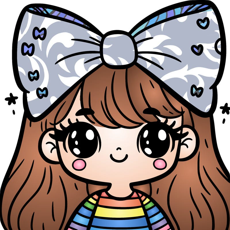 girl with big bow 🎀