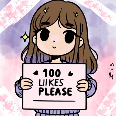 a girl holding up a sign saying 100 likes please