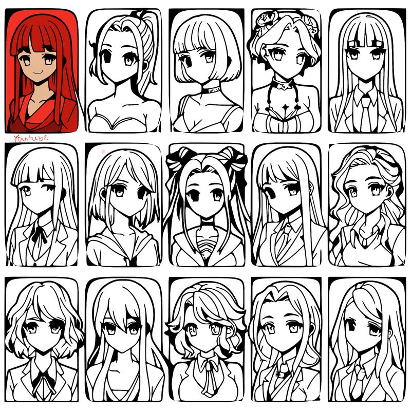 girls that look diffrent anime