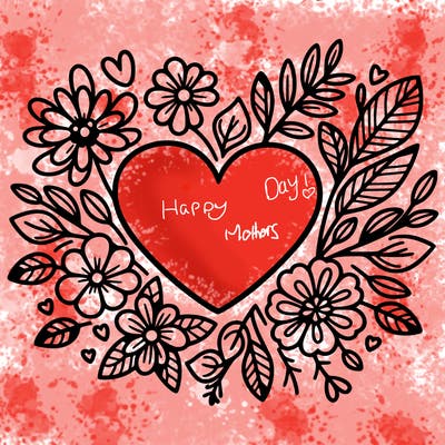 heart with flowers