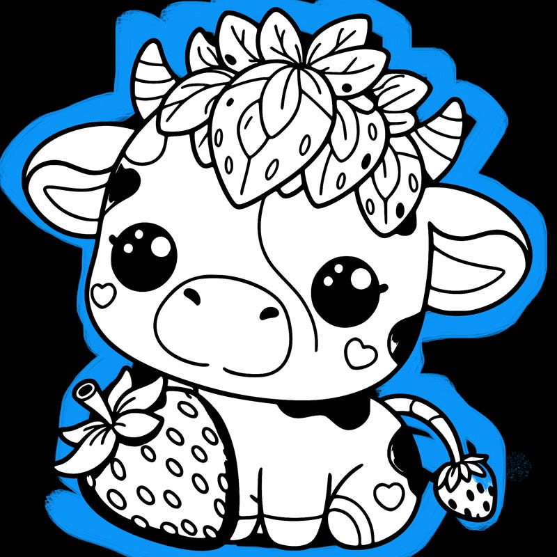 cute strawberry cow
